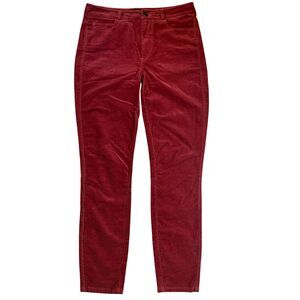 PAIGE Hoxton Ankle Corduroy Jeans Women 27 Baroque Rose Red Mid Rise Skinny